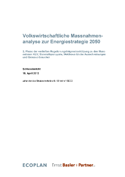 Vertiefte Analyse ausgewählter Massnahmen (April 2013) Cover